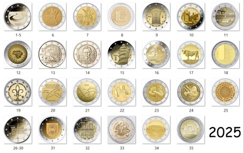 Euro 2025 gedenkmünze - euro,
