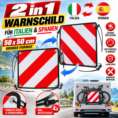 2in1 warntafel für italien - 2in1,